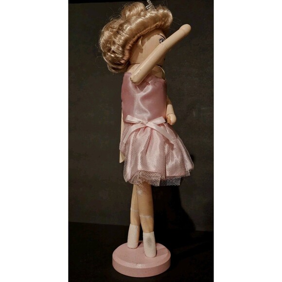 Pink Ballerina Nutcracker Princess 15" Wooden Holiday Christmas Decor Creative - Picture 6 of 10